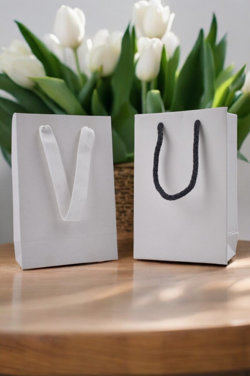 Bolsa cartulina eco 10x05x15 cm - BLANCO 
