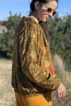 Campera bomber de seda Mostaza