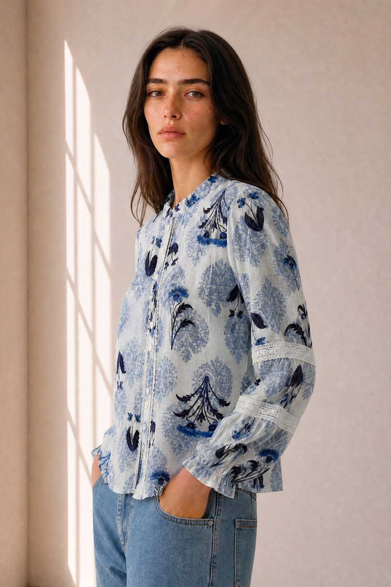 CAMISA DAMASCO AZUL