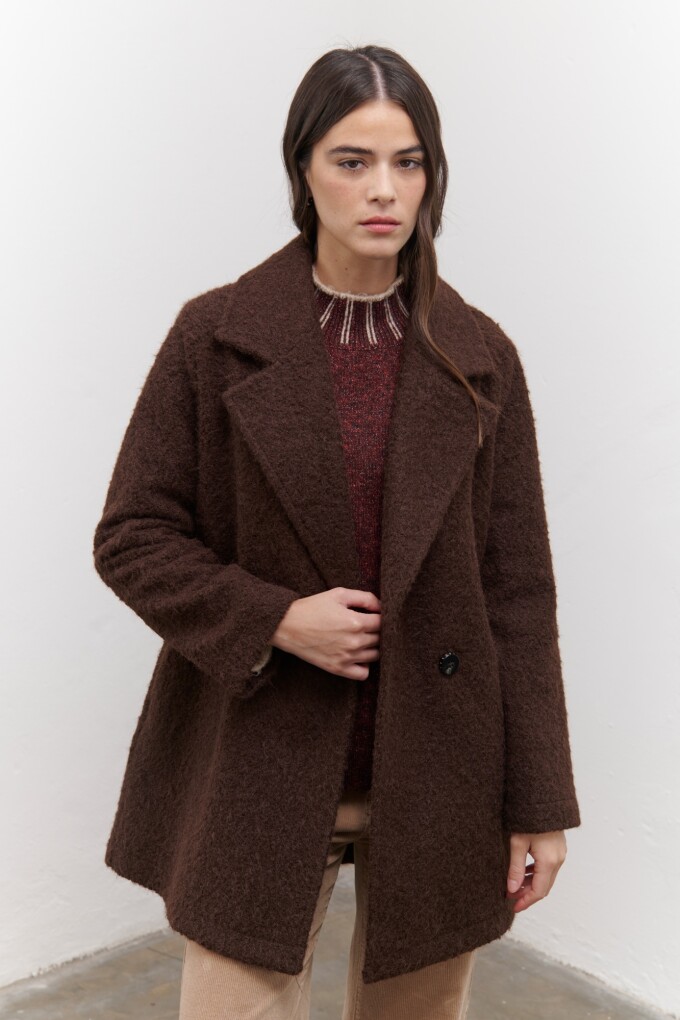CHAQUETON BOUCLE CHOCOLATE