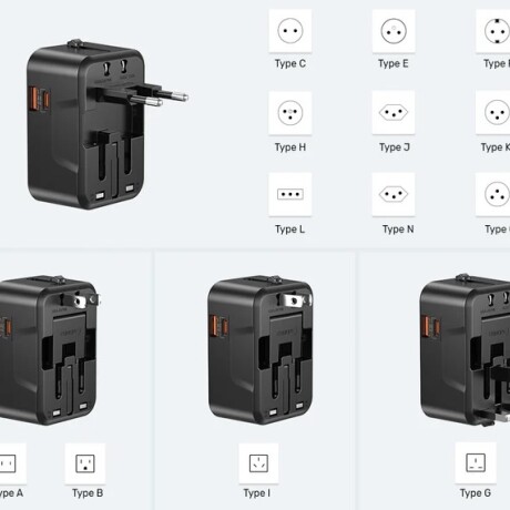Adaptador de Viaje Universal Unitek 20W 001