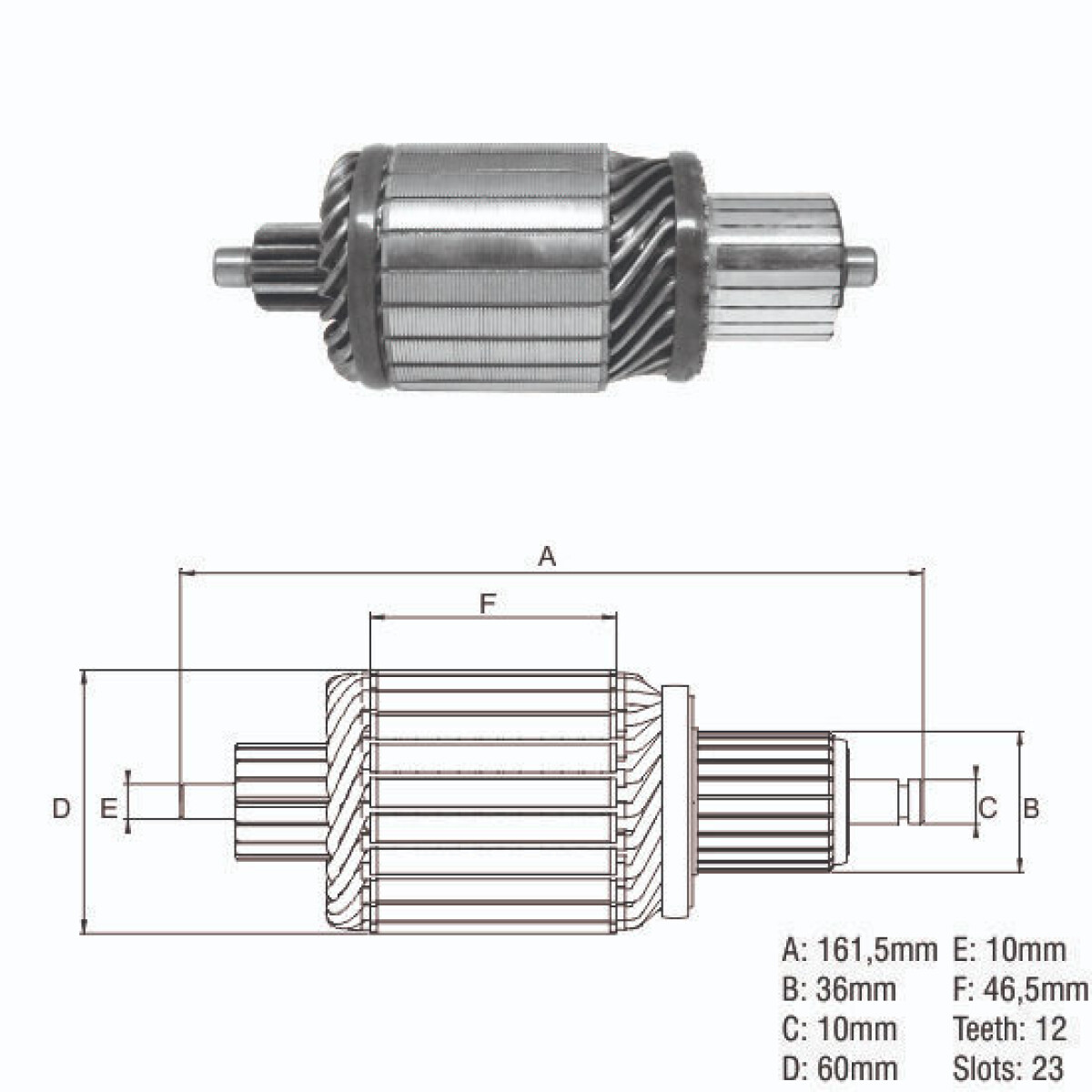 BOBINA ALTERNADOR ARRANQUE - D.REMY 29MT 24V 23D12E161L=IV.15834=20.834=DR.29MT ZM 