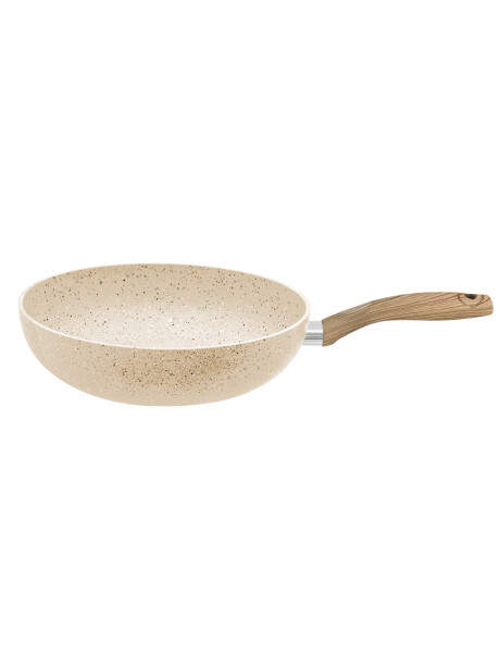 WOK ANTIADHERENTE ALUM. 28X7CM APTO INDUCCION BEIGE WOK ANTIADHERENTE ALUM. 28X7CM APTO INDUCCION BEIGE