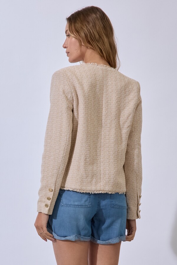 Chaqueta Tweed Crop BEIGE