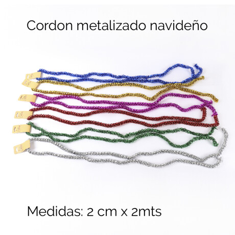 Cordon Metalizado Navideño 2cm X 2mts Unica