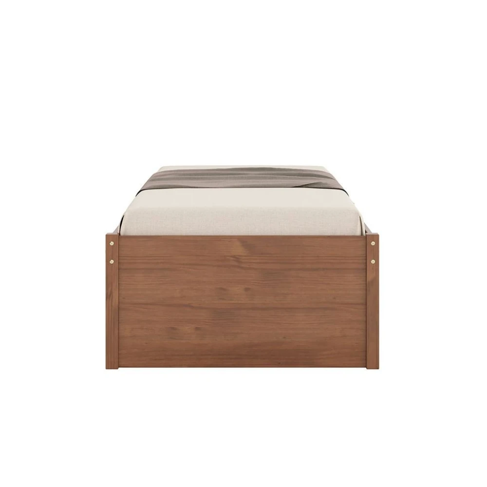 Cama Madera Maciza Con Cajones - 1 plaza - Linea beauty Marron