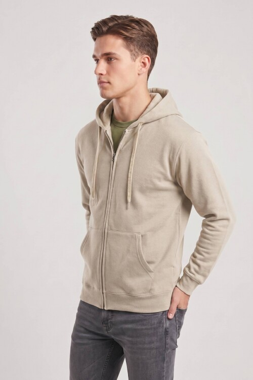 Buzo deportivo clásico escote redondo - UNISEX NATURAL