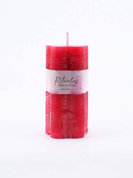 VELA FLOR FRUTILLA ROJO