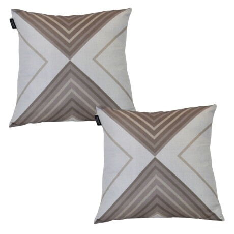 Set x2 funda de almohadones lisa 43 x 43 cm RAYAS BEIGE