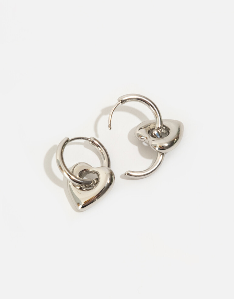 Aros Argollas Metal Argollas De Metal Reciclado - Plateado Rodio