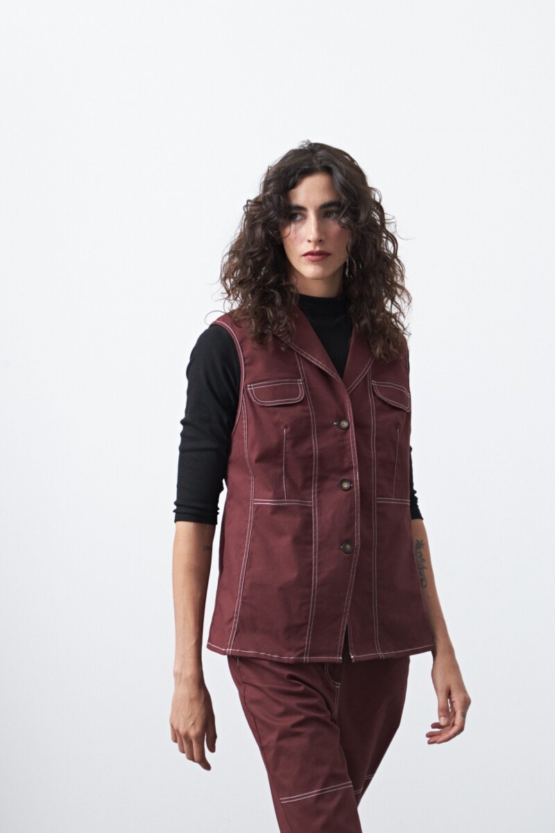 CHALECO BERTA Bordó