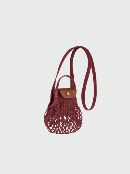 Longchamp -Cartera de red mini, Le pliage Filet Terracota