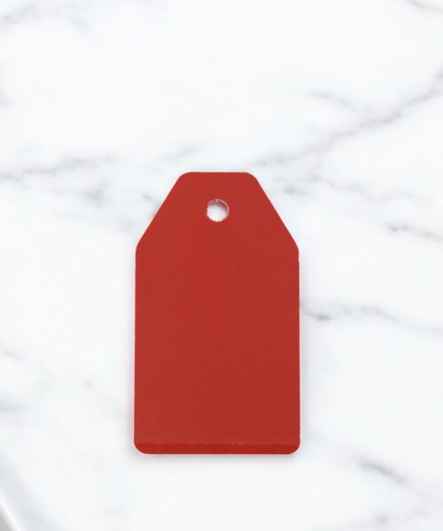 Tag rectangular liso 5x8,5 ROJO