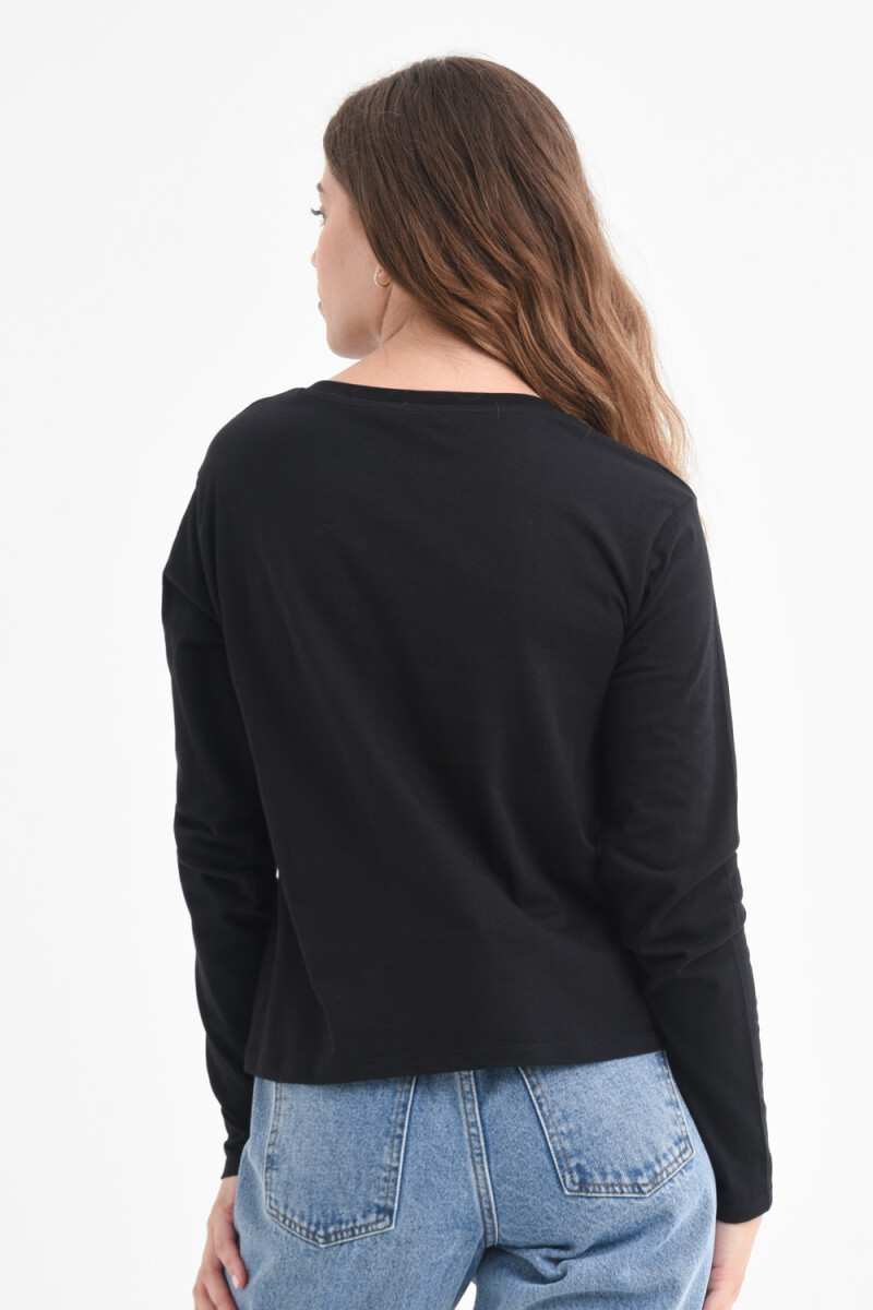 Camiseta manga larga basica algodón orgánico Negro
