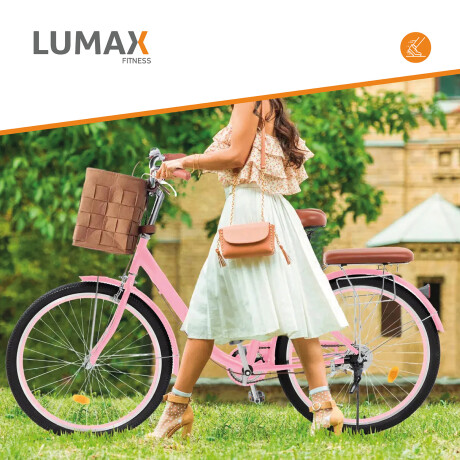Bicicleta Urbana Rodado 26 con Canasto Vintage Rosa