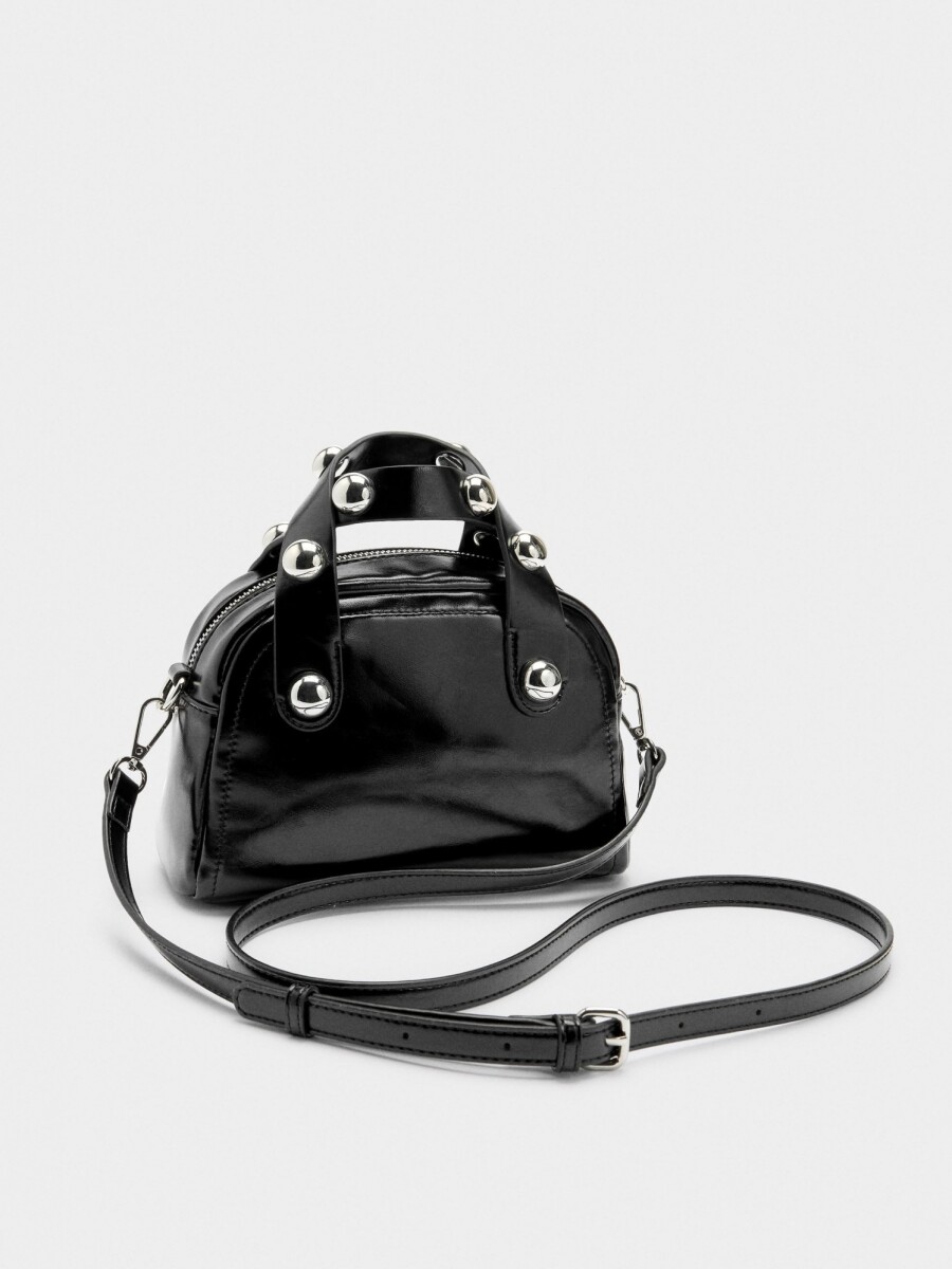 Bolso Tote Con Esferas negro