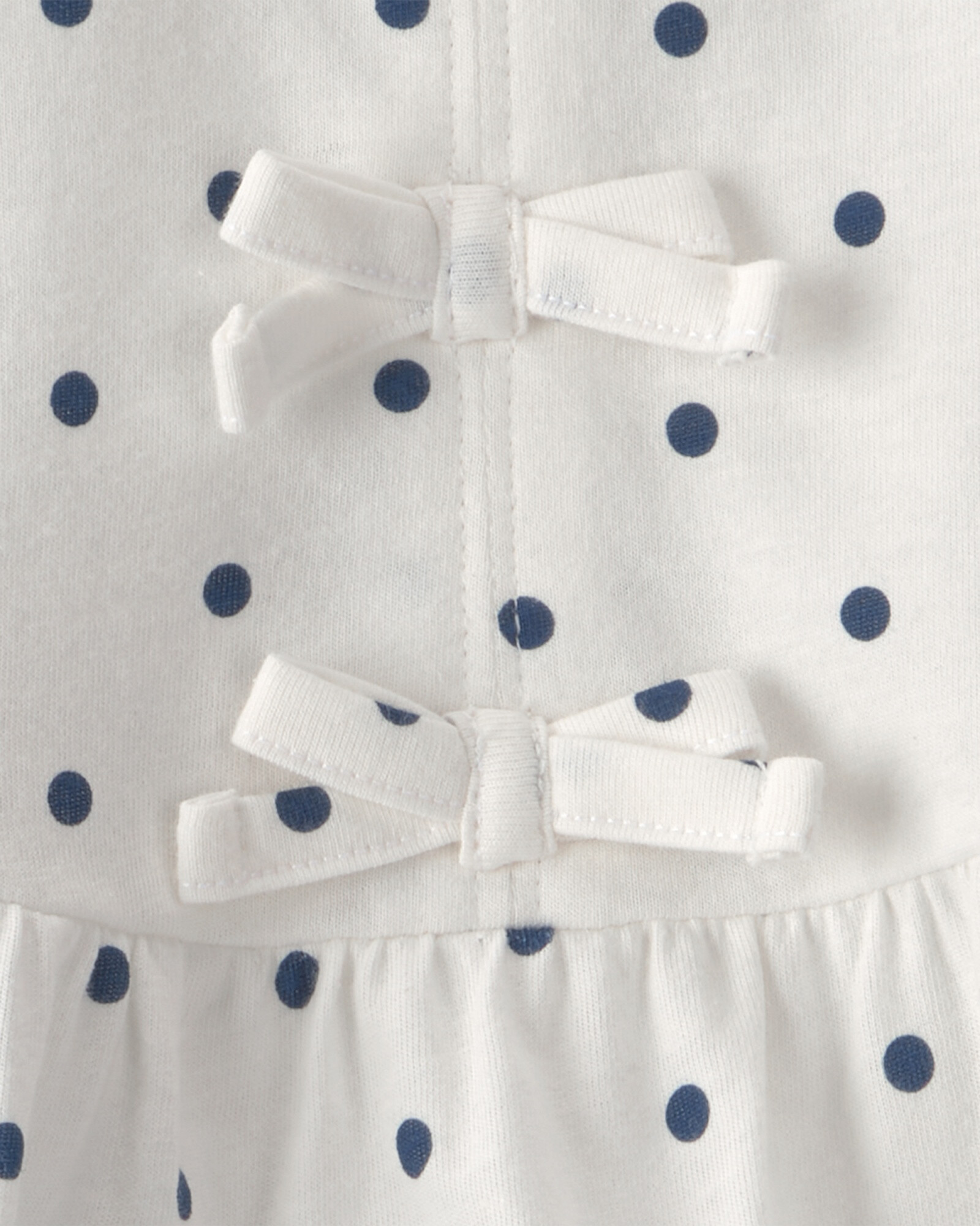 Set dos piezas de algodón, short y blusa, azul y blanco, diseño lunares. Talles 6-24M Sin color