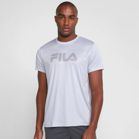 Remera Deportiva Para Hombre Fila Basic Run Print Gris