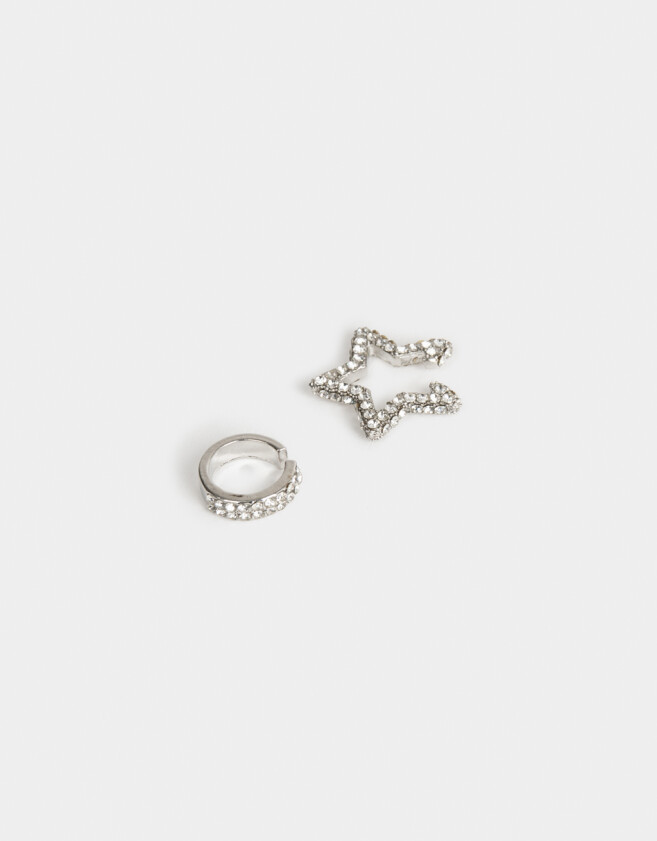 Bijou Cuff Con strass Set De Earcuff Con Strass - Plateado