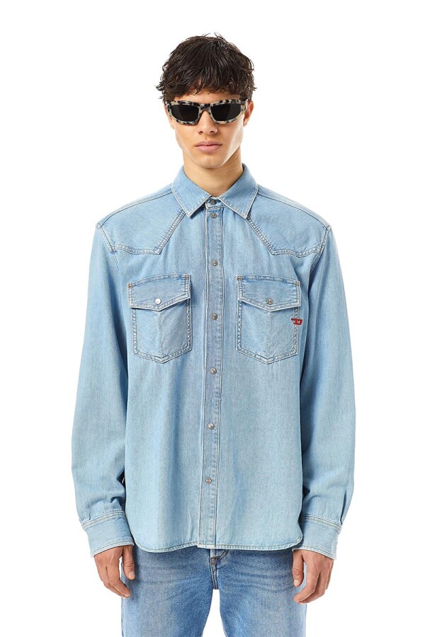 Camisa Para Hombre D-Ocean Blue Denim