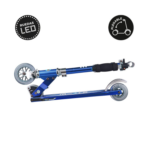 Monopatín Micro Sprite Plegable LED Ajustable con 2 Ruedas AZUL