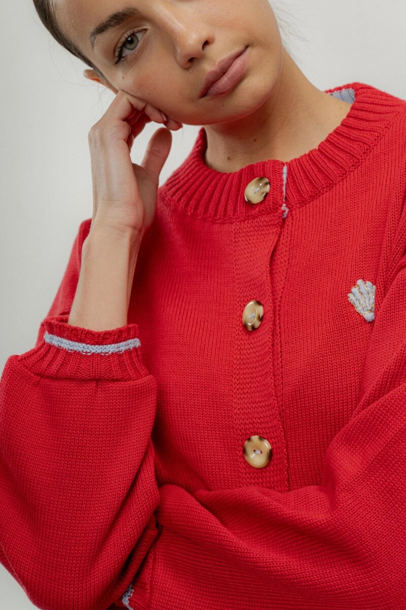 CARDIGAN TERRO COTTON Rojo