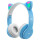 Auriculares Gato con Orejas Bluetooth Luces CELESTE