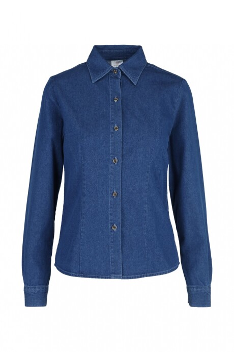 Camisa de jean manga larga dama Camisa de jean manga larga dama