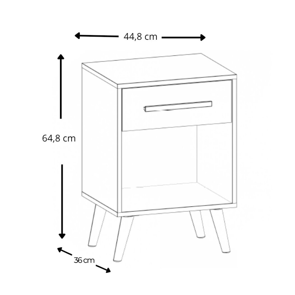 MESA DE LUZ MODELO SUECIA COLOR MIEL/GRAFITE INTENSO Mesa De Luz Modelo Suecia Color Miel/grafite Intenso