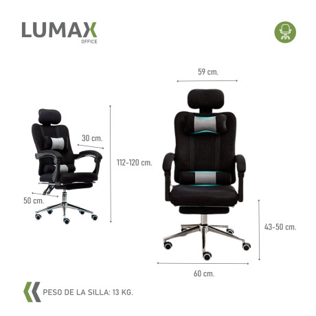 Silla Ejecutiva Ergonómica Lumax Modelo Wynn con Apoyapies Negro