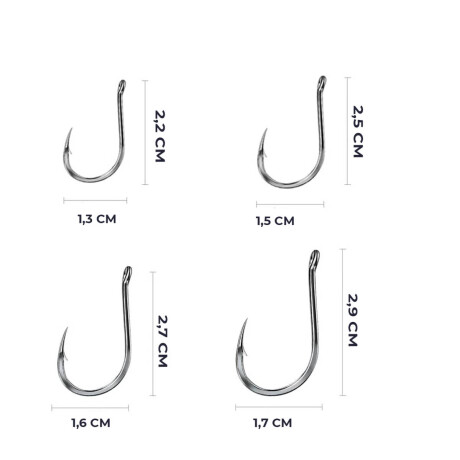 Kit Valija Anzuelos P/ Pesca Varios Tamaños 1600 Pcs Cpg008014