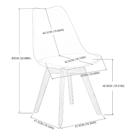 Silla Eames Tapizada Negro