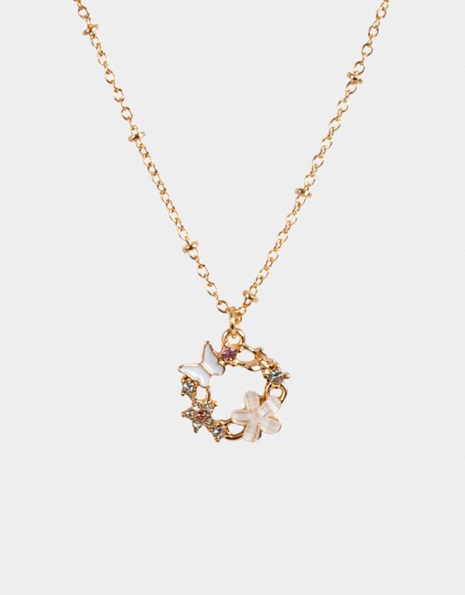 Cadena Corta con Dije Mariposas Cadena Corta Con Dije De Mariposa - Dorado