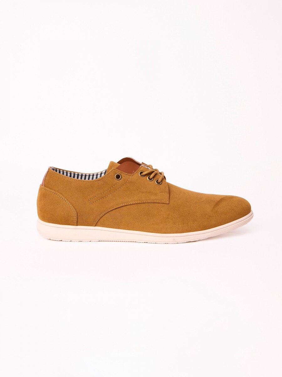 Zapato acordonado suede - tostado 