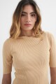 Sweater cuello bote BEIGE