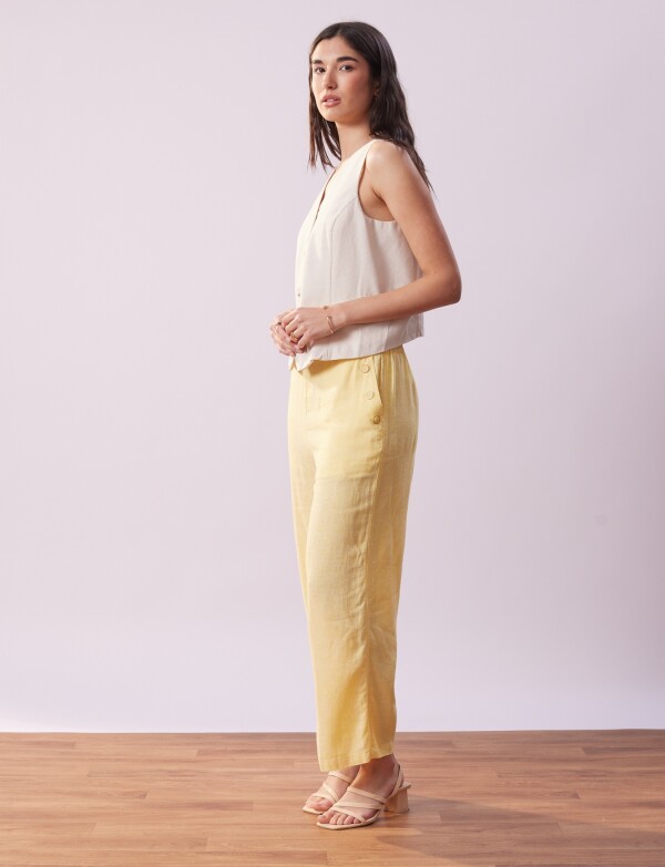 Capri Lino Det Botones AMARILLO