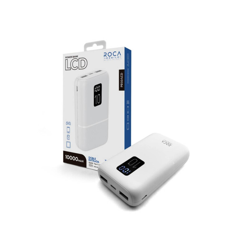 Power Bank Lcd 10000 mAh triple salida color blanco Power Bank Lcd 10000 Mah Triple Salida Color Blanco