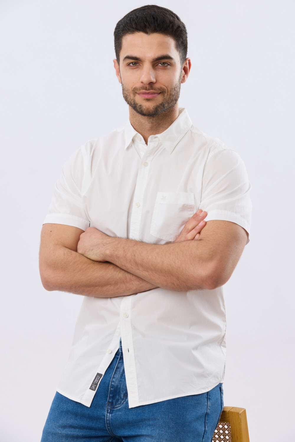 CAMISA LISA DE ALGODÓN Blanco