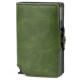 Billetera Baleine Double Kansas en Aluminio y Cuero con Protección RFID Army Green