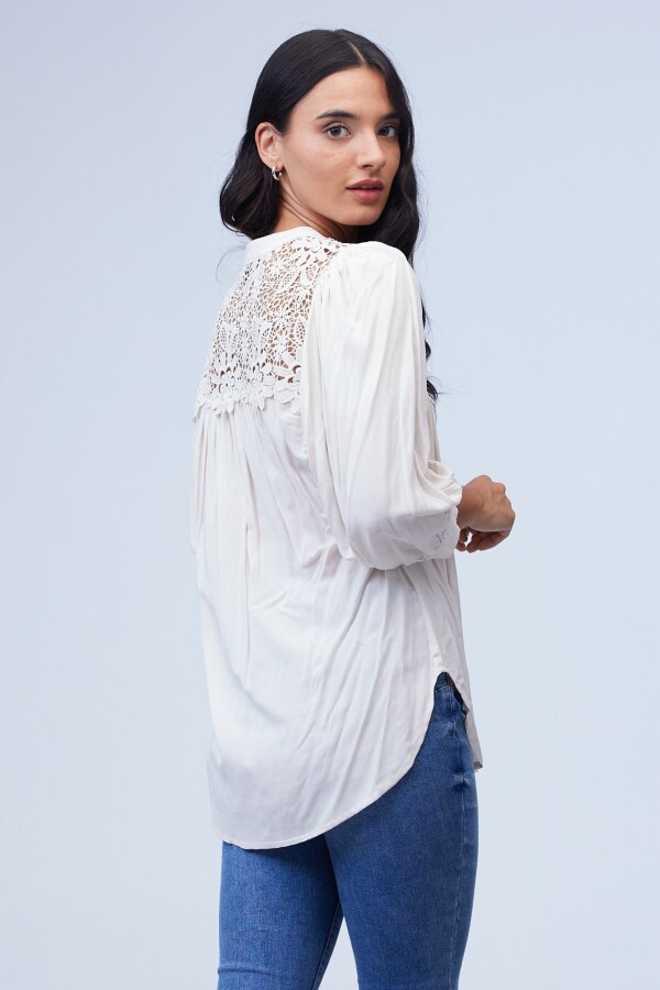 Blusa Crochet BEIGE CLARO