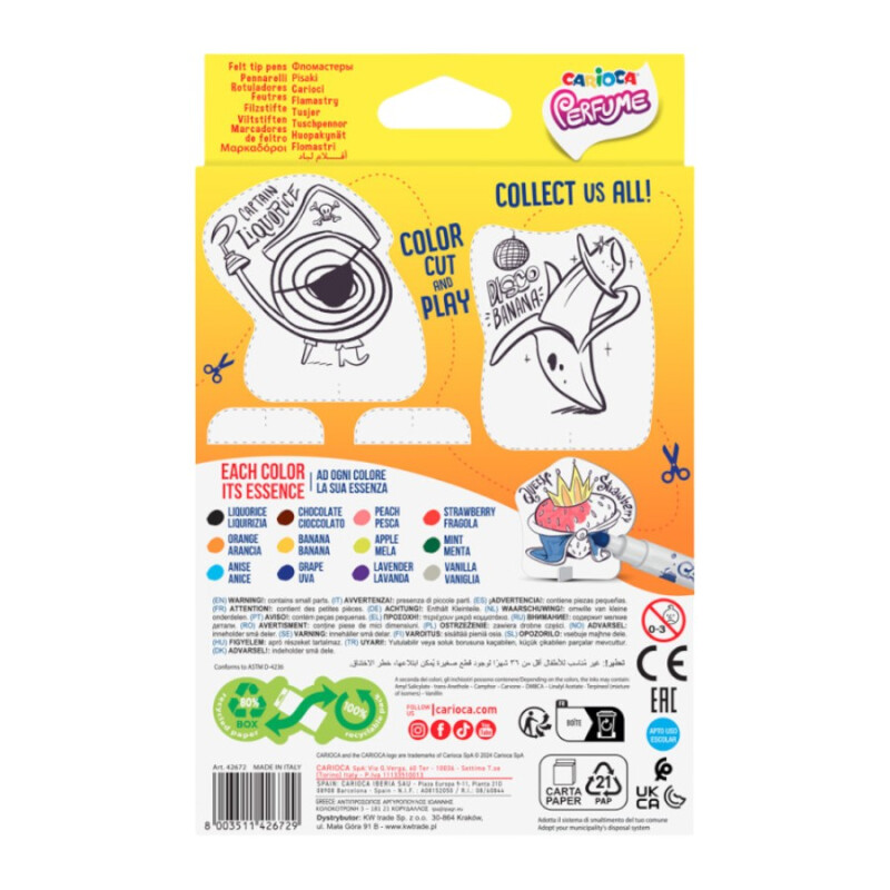 Marcadores Carioca Perfume 12 Unidades Marcadores Carioca Perfume 12 Unidades