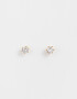 Aros Pasantes Bañada en Oro Aros Con Cubic Zirconia - Dorado