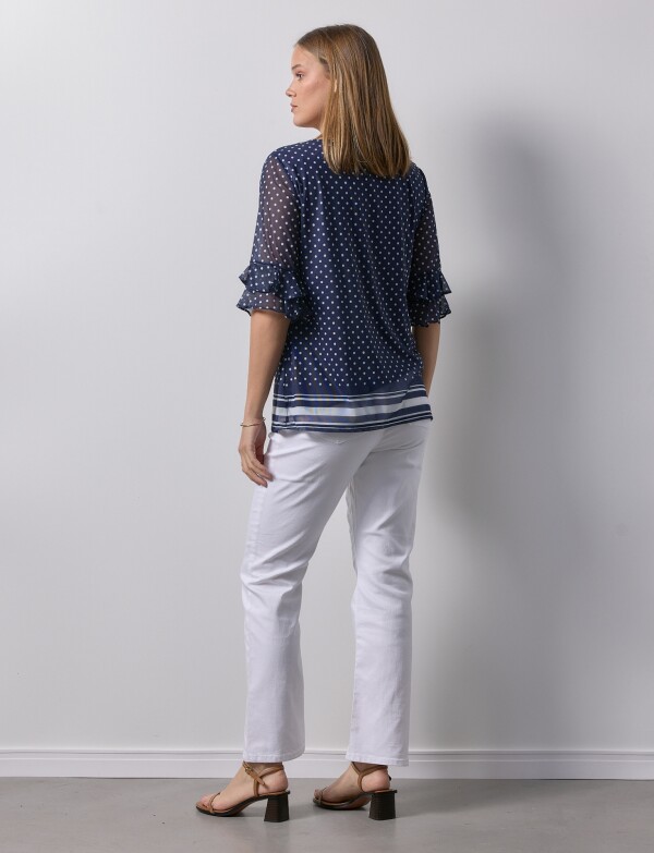 Blusa Microtul Aros AZUL/MULTI