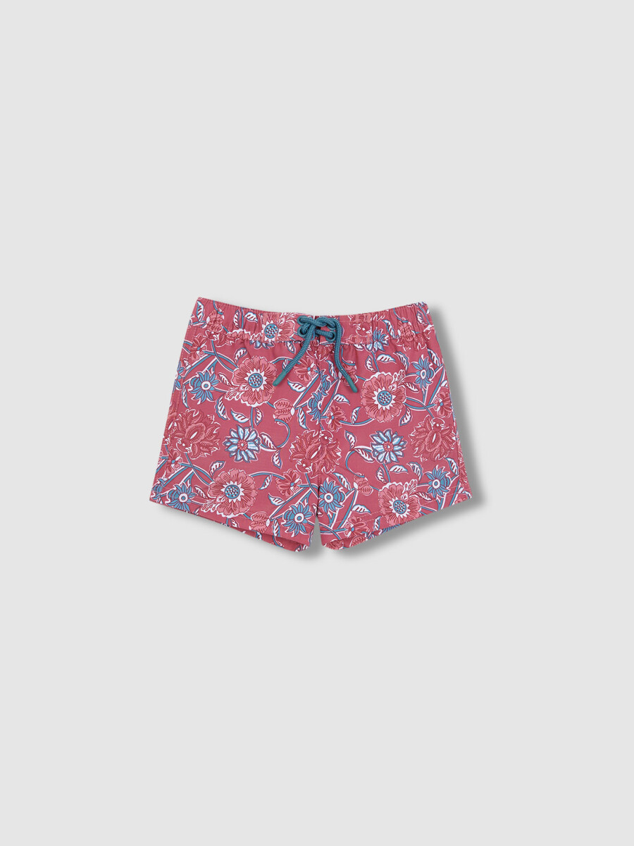 Bañador Estampado Flores Gris