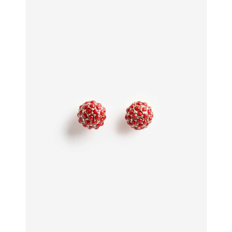 Aros Pasantes Strass Rojo Medio