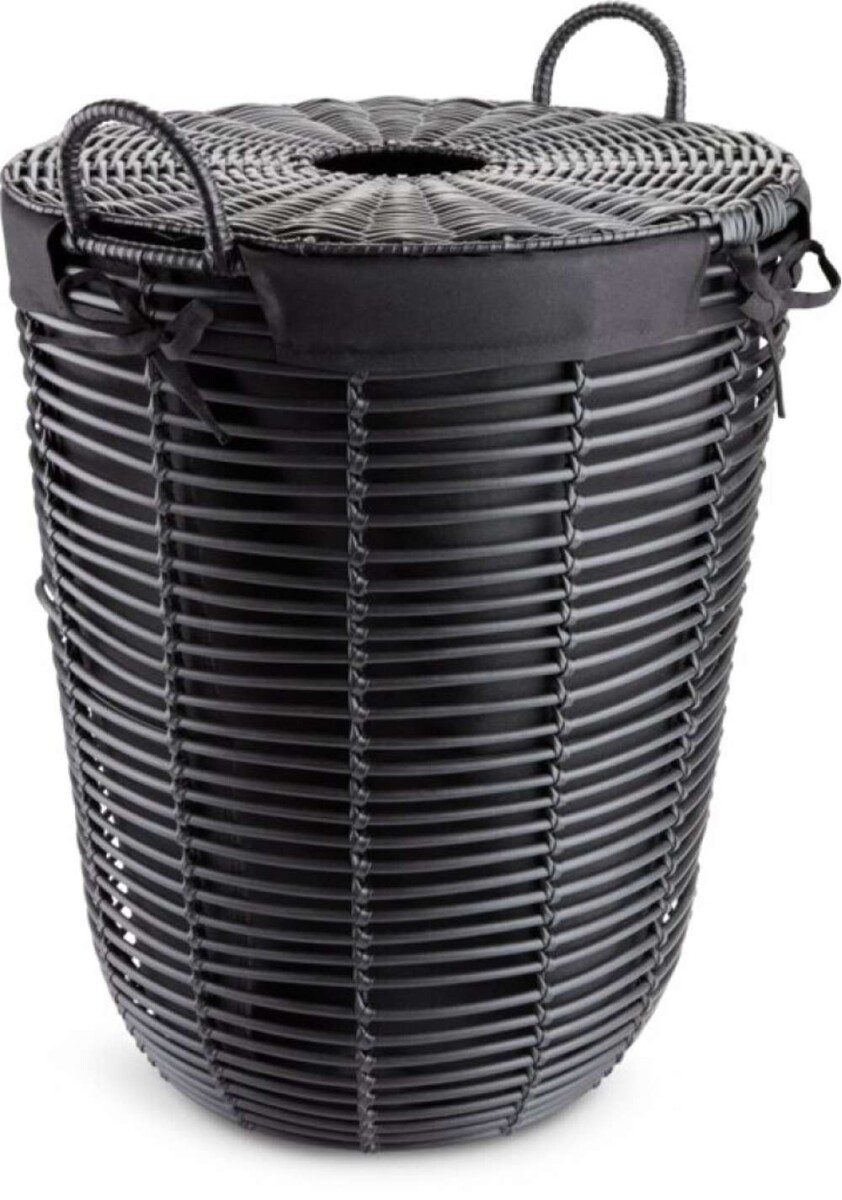 Cesta para ropa ELIF Ø40xH56cm negro - Negro 
