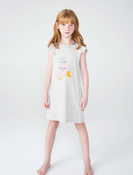 CAMISÓN INFANTIL CON ESTAMPA GRIS