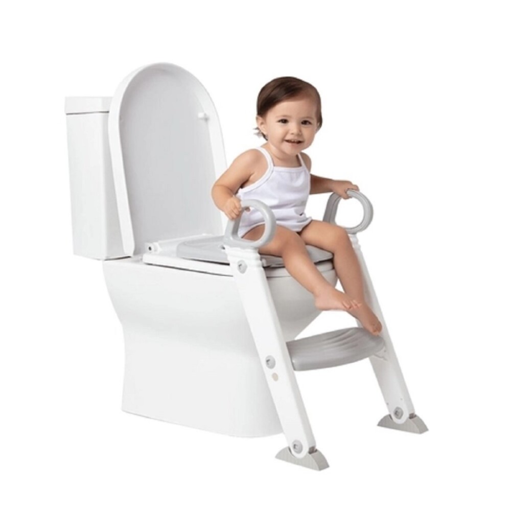 Reductor de inodoro con escalera set entrenamiento BUBA gris