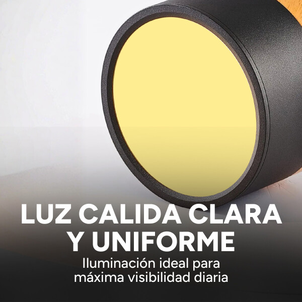 Plafón LED Techo 11cm Madera Nordico Moderno Luz Calida 10W Variante Gris Calida