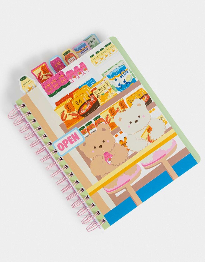 Anotadores Cuadernos y Memos Cuaderno A5 Korean Food - Combinacion Multicolor